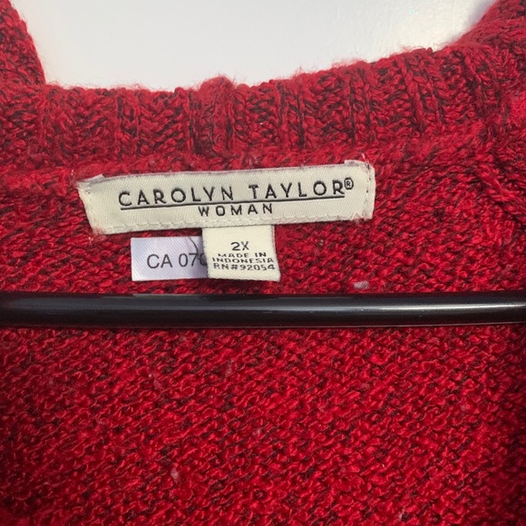 Ribbed Red Zip-up Sweter - Picture 3 of 3